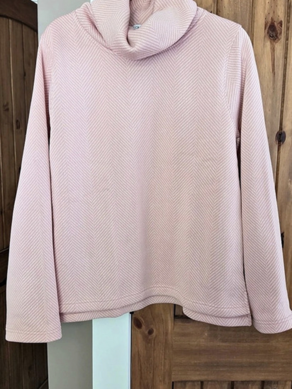 J.Crew Herringbone Cowl Neck Pullover Pink XL